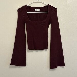 Burgundy Cozy Square-neck Sweater
